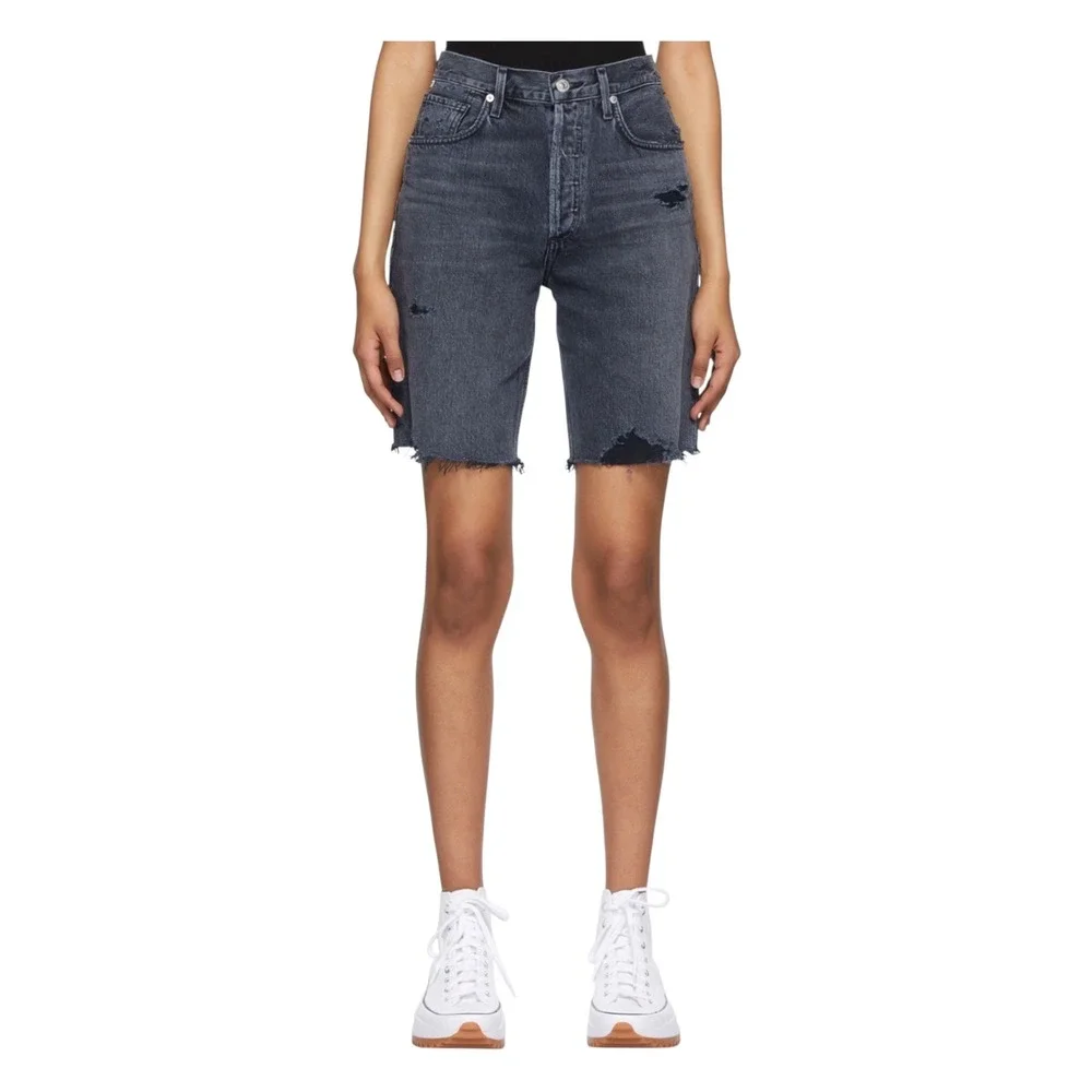 CITIZENS OF HUMANITY Ambrosio Long Denim Shorts in‎ Black 1928-1134